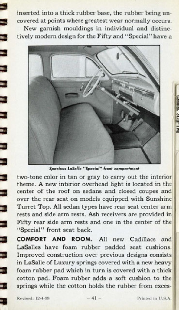 1940 Cadillac LaSalle Data Book Page 88
